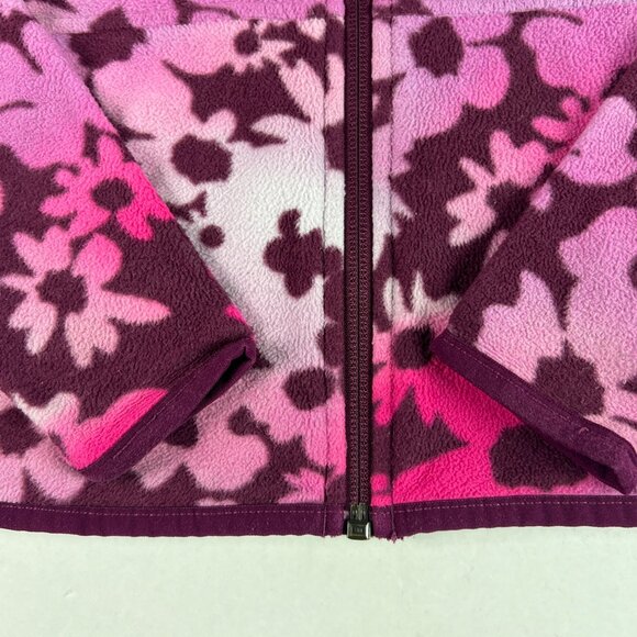 The North Face Sweatshirt Kids Infant 3 Pink Floral Faded Fleece Full Zip Hoodie - Picture 3 of 14